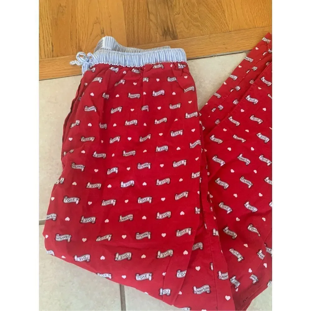 Tommy Hilfiger Red LOVE Pajama Pants Men's Sz M 100% Cotton